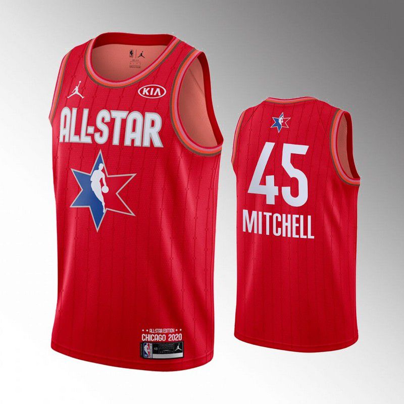 Men Utah Jazz #45 Mitchell Red 2020 All Star NBA Jerseys->los angeles clippers->NBA Jersey
